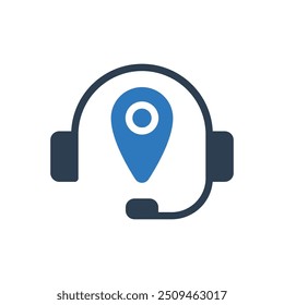 Call Center Location Icon - Customer Support Icon