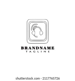 call center logo cartoon design template icon black modern cute vector illustration