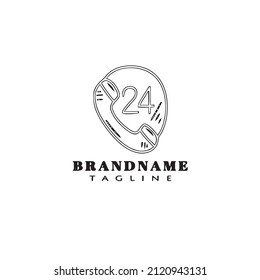 call center logo cartoon design template icon black modern isolated flat illustration