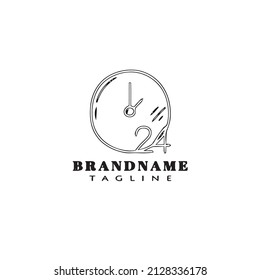 logotipo del centro de llamadas plantilla de diseño de dibujos animados icono negro vector aislado plano
