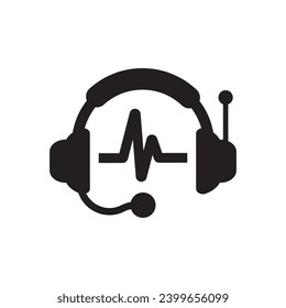 Icono del logotipo del centro de llamadas, diseño de ilustración vectorial
