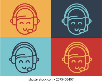 Call Center Logo Template, Simple Flat Icon of support,office,call