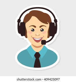 Call center. Man