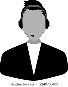 Call center man illustration on transparent background