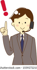 Call center man and question and answer icon