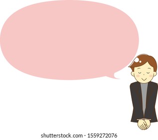Call center man and speech bubble