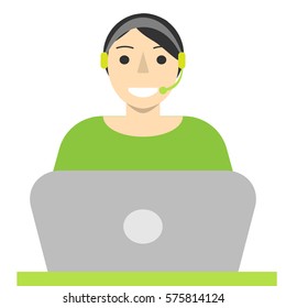 Call center man. Support woker