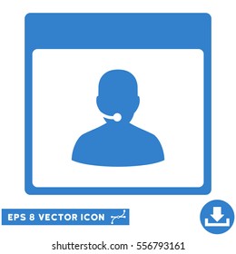 Call Center Manager Calendar Page icon. Vector EPS illustration style is flat iconic symbol, cobalt color.