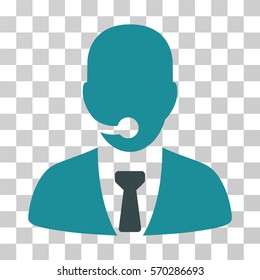 Call Center Manager icon. Vector illustration style is flat iconic bicolor symbol, soft blue colors, transparent background. Designed for web and software interfaces.