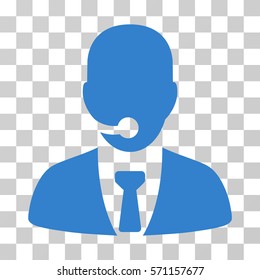 Call Center Manager icon. Vector illustration style is flat iconic symbol, cobalt color, transparent background. Designed for web and software interfaces.