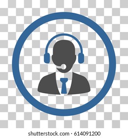 Call Center Manager icon. Vector illustration style is flat iconic bicolor symbol, cobalt and gray colors, transparent background. Designed for web and software interfaces.