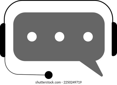 call center messages on a transparent background, a microphone with headphones