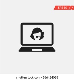 Call center notebook vector icon