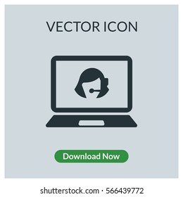 Call center notebook vector icon