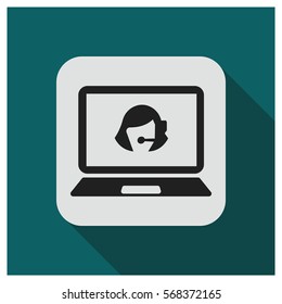 Call center notebook vector icon
