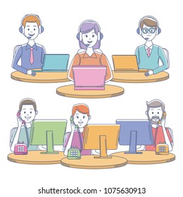 Call center office workplace