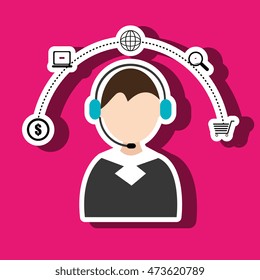 call center online buy vector illustration eps 10