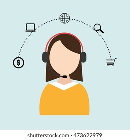 call center online buy vector illustration eps 10