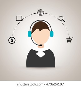 call center online buy vector illustration eps 10