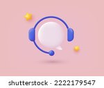 Call center, online customer support. Contact Us Customer Service For Personal Assistant Service, Person Advisor and Social Media Network. 3D Web Vector Illustrations.