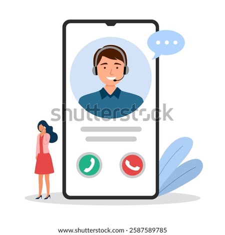 Call center, online customer support. Contact us customer service. Personal assistant service, Person Advisor and Social Media Network.