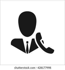Call center operator avatar sign simple icon on  background