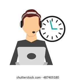 call center operator avatar vector illustration design