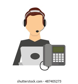 call center operator avatar vector illustration design