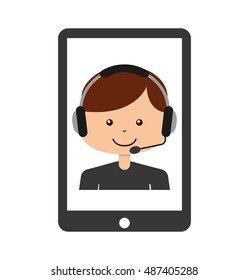 call center operator avatar vector illustration design