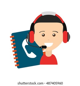 call center operator avatar vector illustration design
