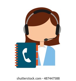 call center operator avatar vector illustration design