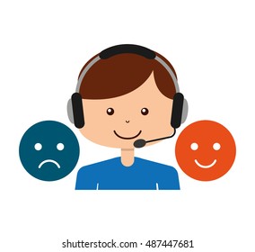 call center operator avatar vector illustration design