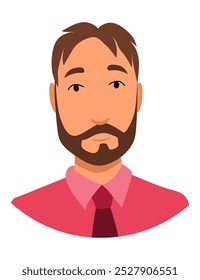 Call center operator avatar without headphone. Online support service assistant. Male customer help manager. Vector illustration of character