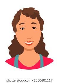 Avatar del operador del centro de llamadas sin auriculares. Asistente de servicio de Asistencia en línea. Gerente de ayuda de Cliente femenino. Ilustración vectorial de carácter