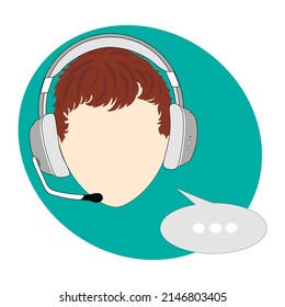 Call center operator, dialog box. flat icon. vector illustration