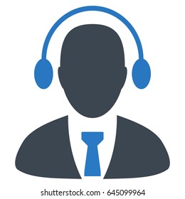 Call Center Operator flat vector illustration. An isolated illustration on a white background.