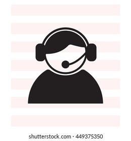 call center operator with headset.  