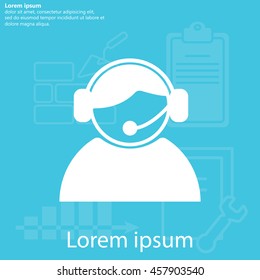 call center operator with headset.  