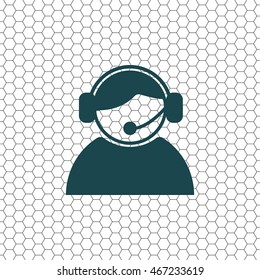 call center operator with headset.  