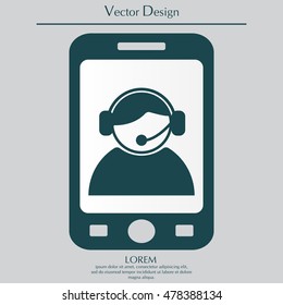 call center operator with headset.  