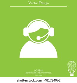 call center operator with headset.  