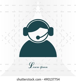 call center operator with headset.  