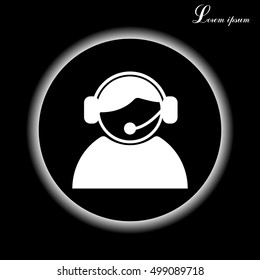 call center operator with headset.  