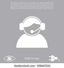 call center operator with headset.  