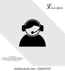 call center operator with headset.  