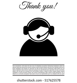 call center operator with headset.  