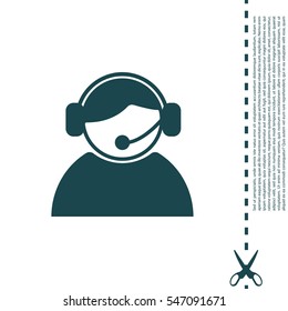 call center operator with headset.  