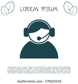 call center operator with headset.  