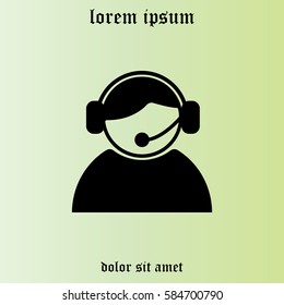 call center operator with headset.  