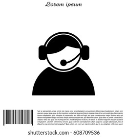 call center operator with headset.  